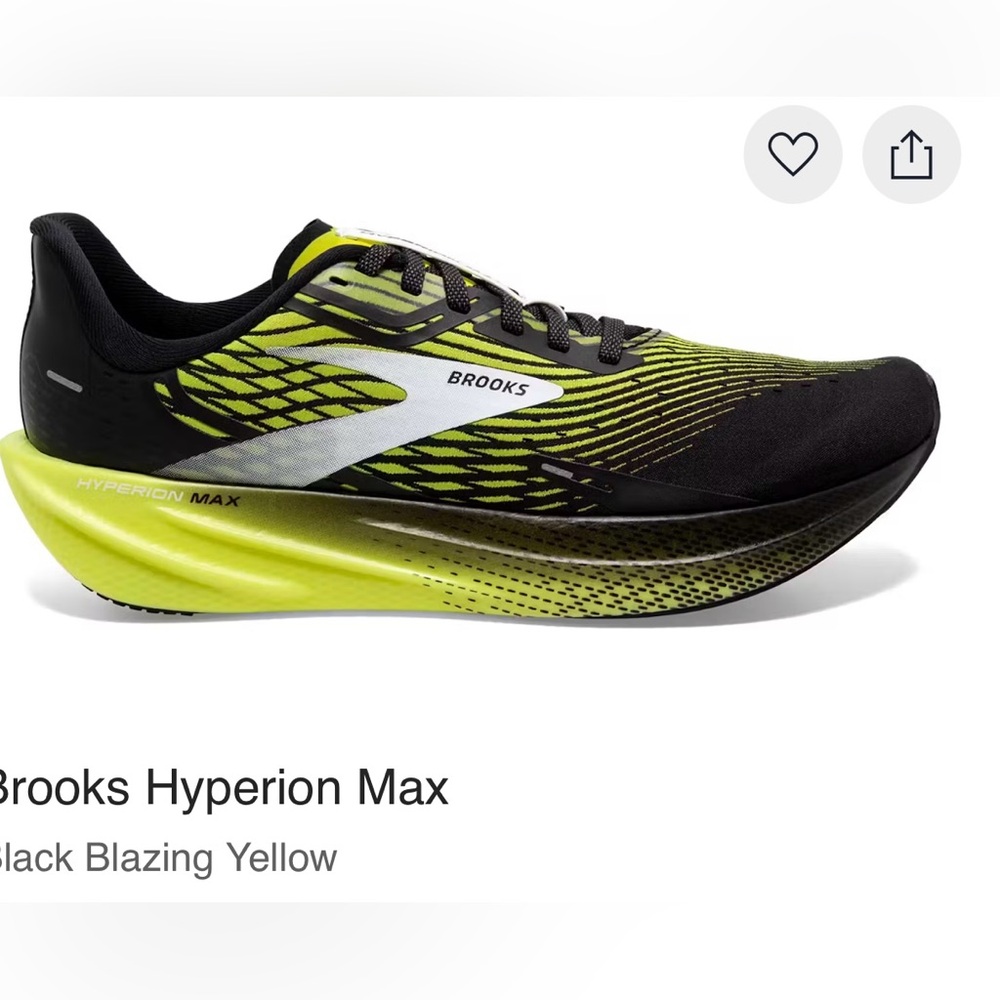 Brooks Hyperion Max Black Blazing Yellow Athletic Shoes
